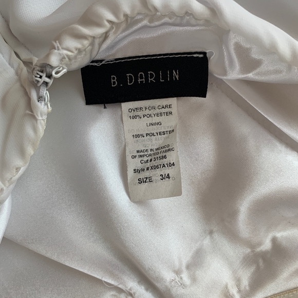 B Darlin Rhinestone White Prom Dress - Picture 4 of 5